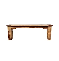 Porter Designs Taos Solid Sheesham Wood Dining Bench, Natural