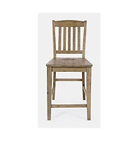 Jofran Carlyle Crossing Modern Rustic Solid Wood Slatback Stool (Set of 2)