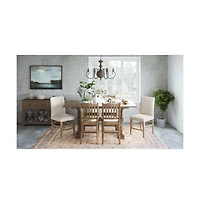 Jofran Modern Rustic Distressed Solid Wood Upholstered Parsons Stool (Set of 2)