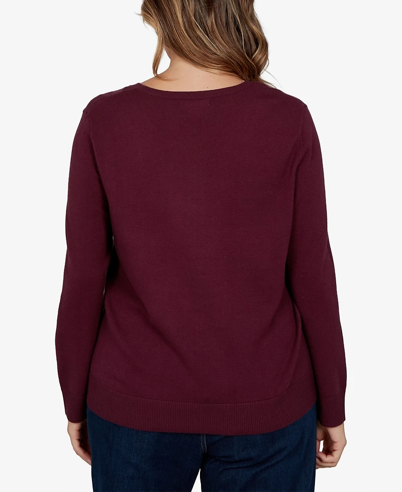 Ruby Rd. Plus Corgi Graphic Long-Sleeve Pullover