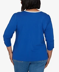 Ruby Rd. Plus Book Club Graphic Crewneck 3/4-Sleeve T-Shirt