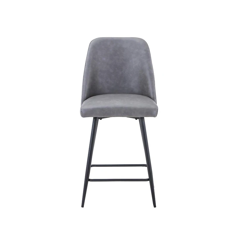 Jofran Mid-Century Modern Faux Leather Upholstered Counter Height Barstool (Set of 2