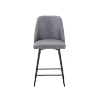 Jofran Mid-Century Modern Faux Leather Upholstered Counter Height Barstool (Set of 2