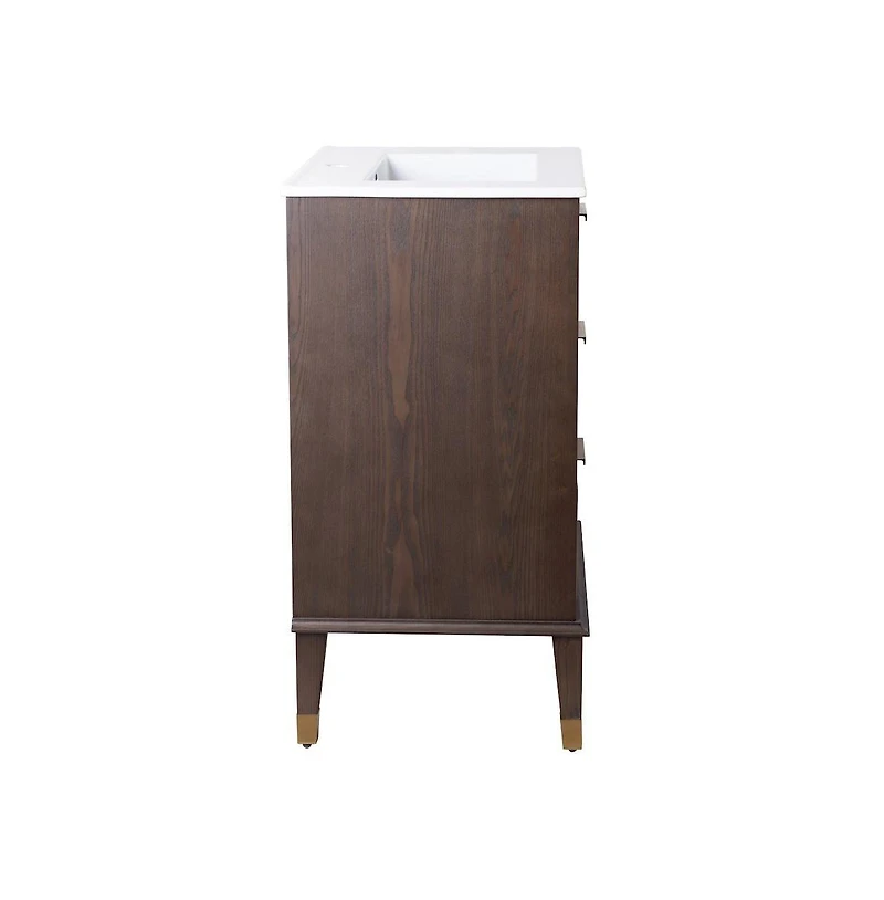 Swiss MadisonHugo 24" Freestanding Bathroom Vanity in Brown Oak with Sink Top