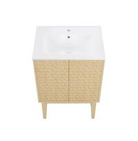 Swiss Madison Bosse 24" Freestanding Bathroom Vanity in Natural Oak with Sink Top