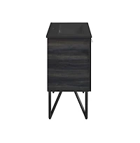 Swiss Madison Annecy 24 in. Black Walnut Bathroom Vanity With Black Ceramic Sink Top