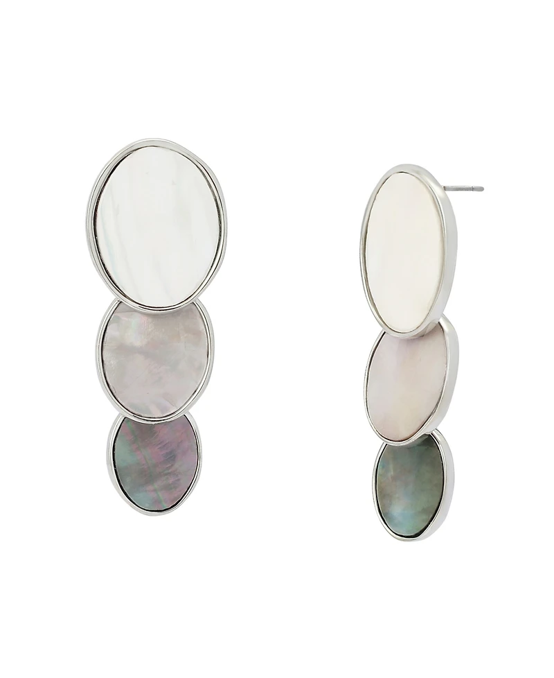 Robert Lee Morris Soho Imitation Pearl Oval Linear Earrings