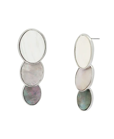 Robert Lee Morris Soho Imitation Pearl Oval Linear Earrings
