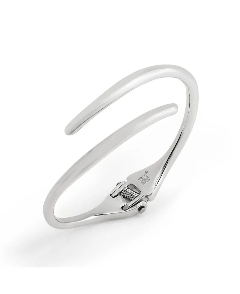 Robert Lee Morris Soho Rhodium Fluid Bypass Round Bangle Bracelet