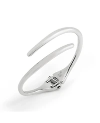 Robert Lee Morris Soho Rhodium Fluid Bypass Round Bangle Bracelet