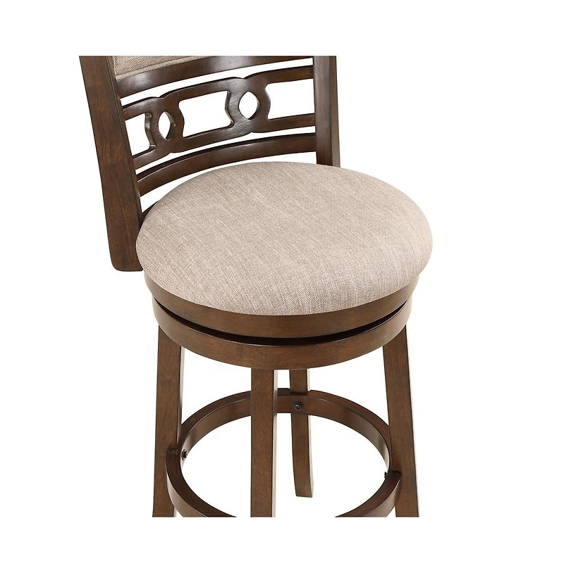 New Classic Furniture Gia 29" Solid Wood Swivel Bar Stool with Fabric Seat