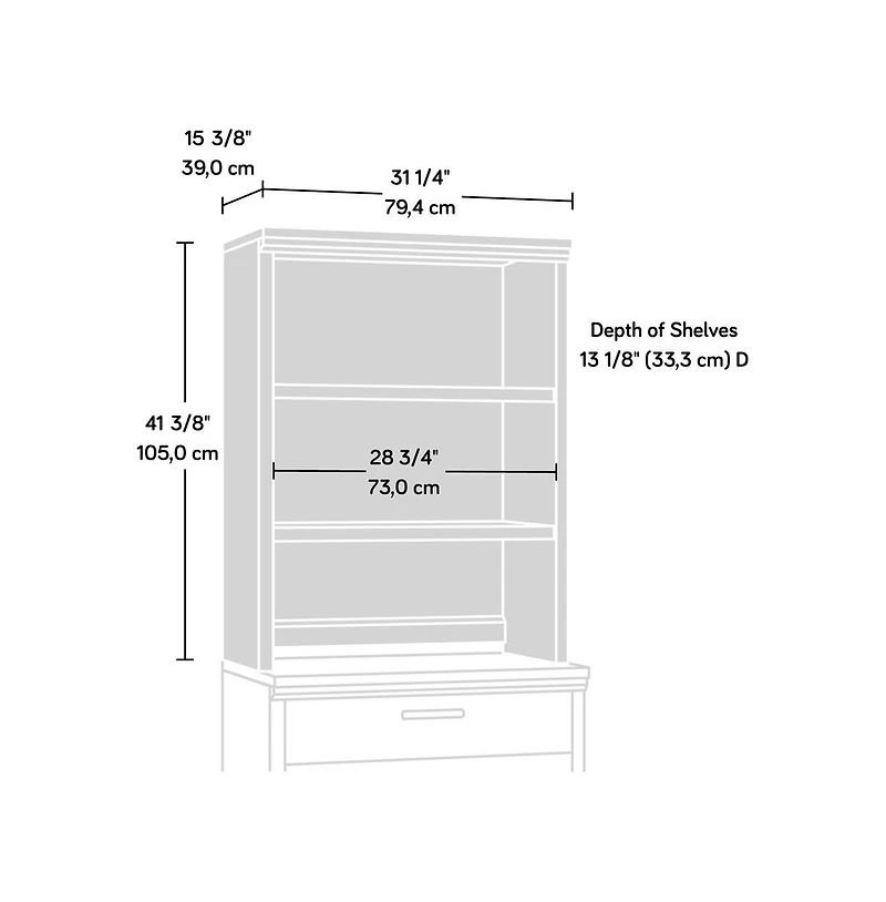 Sauder Aspen Post Commercial Office Hutch