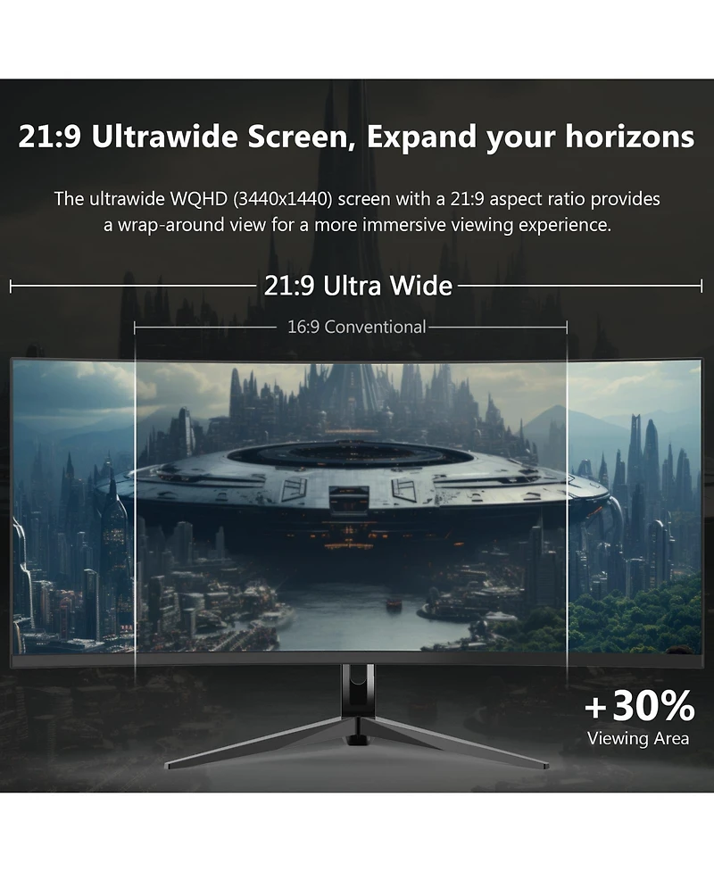 Z-edge UG34I 34" Ips Wqhd 3440x1440 165Hz Curved Gaming Monitor