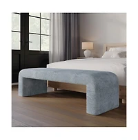 Jofran Sophia Modern Luxury Curved Upholstered Waterfall Jacquard Bench
