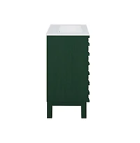 Cascade 24" Freestanding Bathroom Vanity in Green Oak with Sink Top