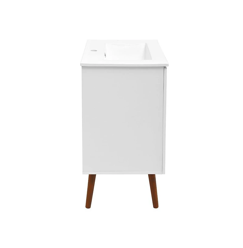 Swiss MadisonManoir 24" Freestanding Bathroom Vanity in White with Sink Top