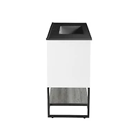 Swiss MadisonMarseille 36 in. Gray Bathroom Vanity With Black, 3-Hole Ceramic Sink Top