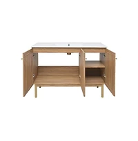 Swiss Madison Classe 48" Freestanding Bathroom Vanity in Golden Oak with Sink Top
