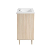 Swiss Madison Brusque 24" Freestanding Bathroom Vanity in Natural Oak with Sink Top