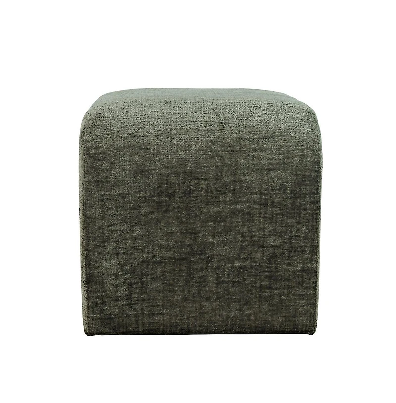Jofran Modern Curved Upholstered Waterfall Jacquard Petite Ottoman Bench