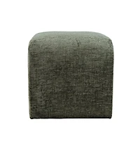 Jofran Modern Curved Upholstered Waterfall Jacquard Petite Ottoman Bench