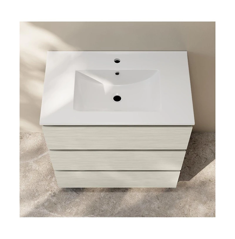 Swiss MadisonLiberte 30" Freestanding Bathroom Vanity in White Oak with Sink Top