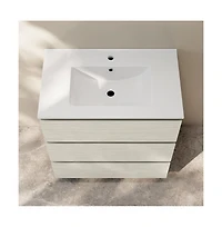 Swiss MadisonLiberte 30" Freestanding Bathroom Vanity in White Oak with Sink Top