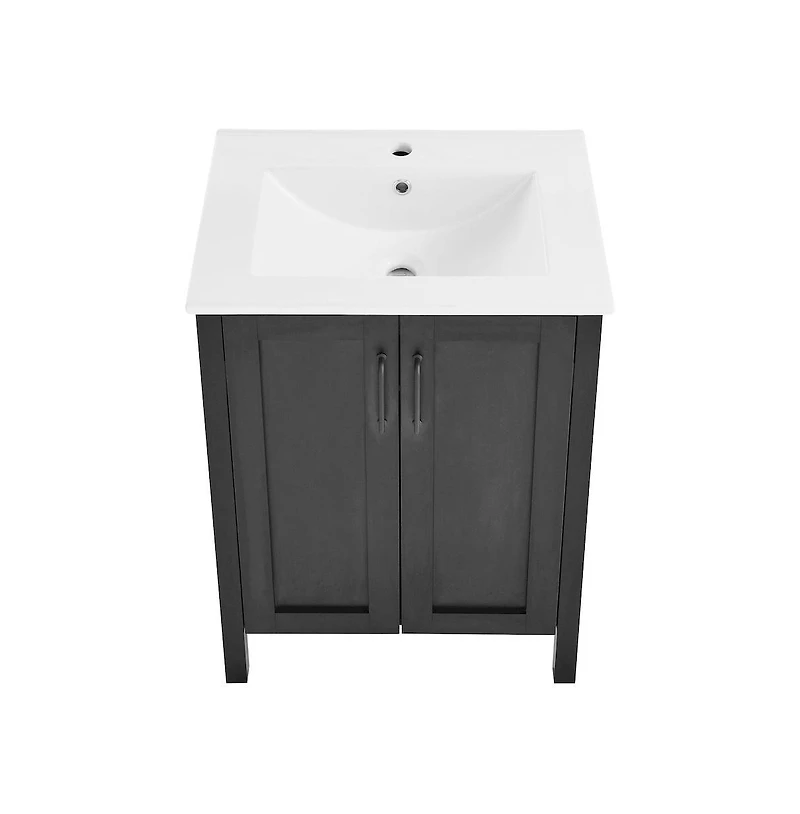 Avallon 24" Freestanding Bathroom Vanity in Black with Sink Top