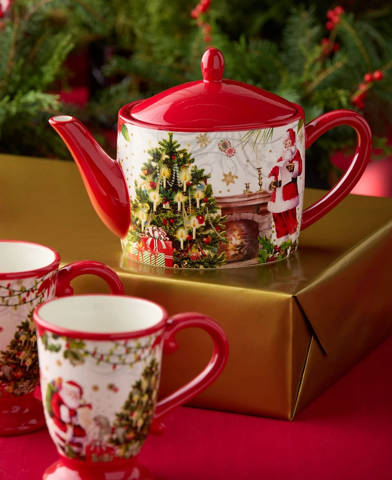 Certified International Santa's Delivery Ceramic 9" Teapot