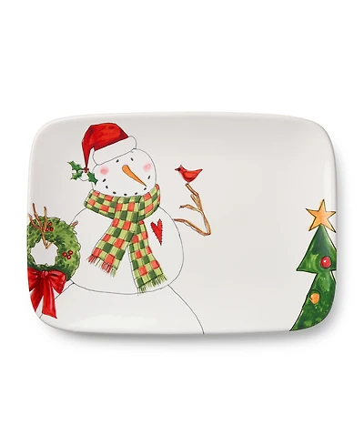 Certified International Snowman Delight 14" Rectangular Platter