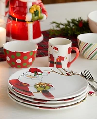 Certified International Santa Delight Dinner Plates, Set of 4