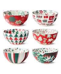 Certified International Holiday Spruce All Purpose Bowls, Set of 6