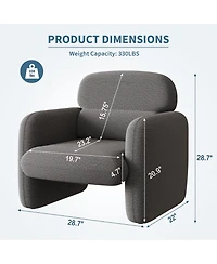 gaomon Accent Chair Set of 2 Linen Upholstered Armchair with Ergonomic Lumbar Support Solid Wood Frame Pet-Friendly for Living Room Bedroom Office