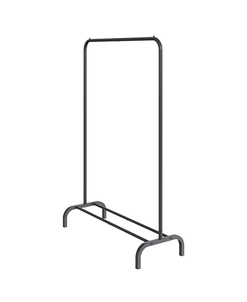 Slickblue Freestanding Clothing Rack with Hanging Rod and Storage Shelf for Bedroom and Laundry Room