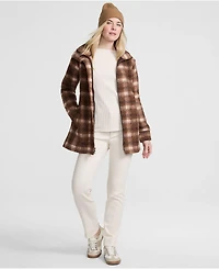 Lands' End Women's Print Boucle Fleece Coat