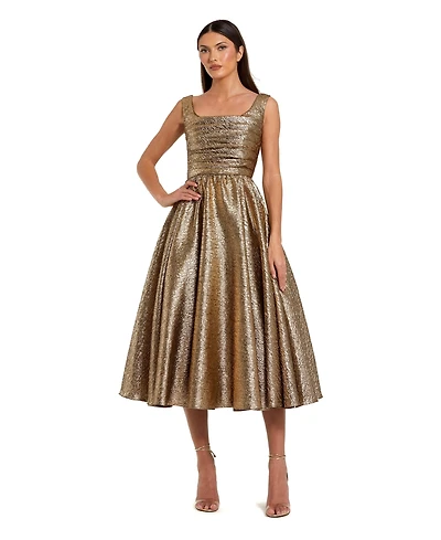 Women's Square Neck Sleeveless A Line Dress