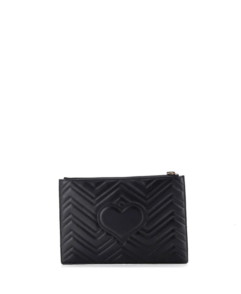 Pre-Owned Gucci Gg Marmont Pouch Matelasse Leather