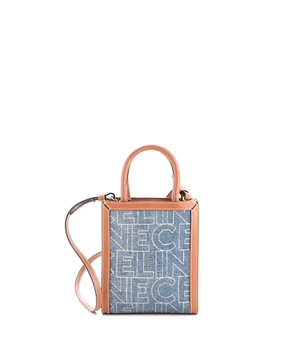 Pre-Owned Celine Mini Vertical Cabas Tote Printed Denim with Leather