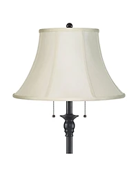 360 Lighting Dyna 58" High Black and Creme 2-Light Floor Lamp