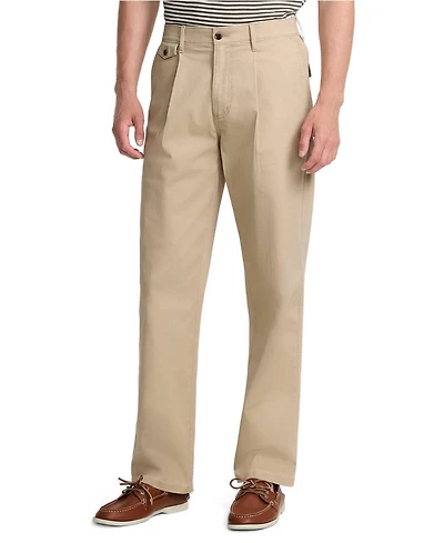 Lands' End Men's Knockabout Comfort Waist Relaxed Fit Pleated Front Chino Pant