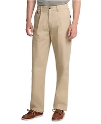 Lands' End Men's Knockabout Comfort Waist Relaxed Fit Pleated Front Chino Pant