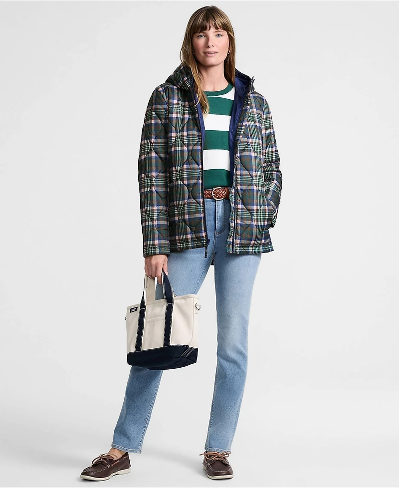 Lands' End Women's Tall Print FeatherFree Quilted Insulated Jacket