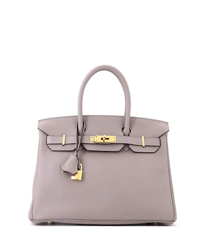 Pre-Owned Hermes Birkin 30 Handbag Grey Novillo with Gold Hardware