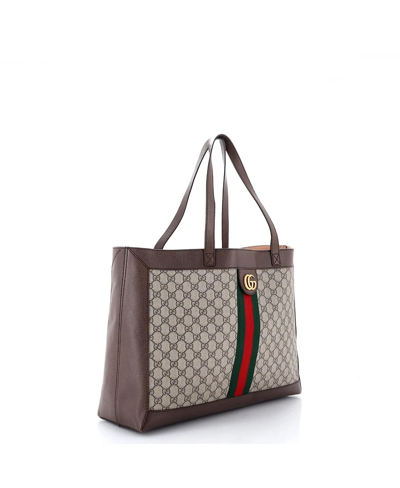Pre-Owned Gucci East West Ophidia Soft Open Tote Gg Coated Canvas