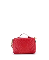 Pre-Owned Gucci Small Gg Marmont Zip Around Camera Bag Matelasse Leather