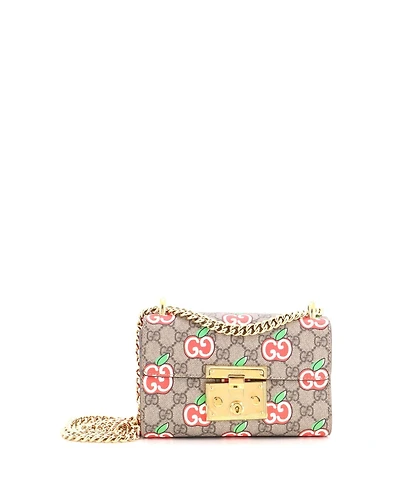 Pre-Owned Gucci Small Padlock Shoulder Bag Printed Gg Coated Canvas
