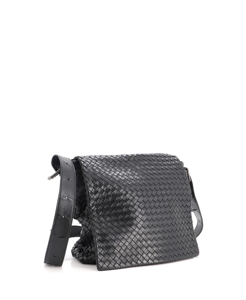 Pre-Owned Bottega Veneta Medium Square Flap Messenger Bag Intrecciato Nappa