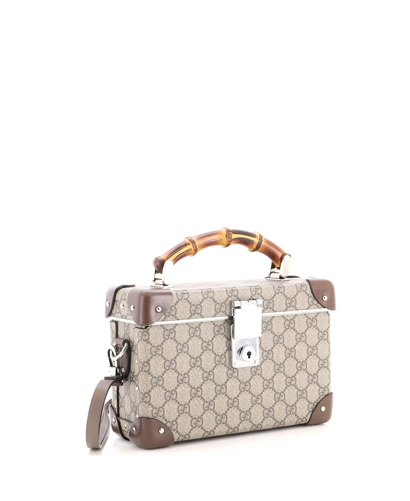 Pre-Owned Gucci Bamboo Globe-Trotter Vanity Case Gg Coated Canvas