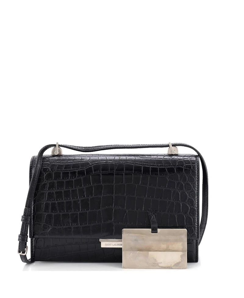 Pre-Owned Saint Laurent Small Babylone Crossbody Bag Embossed Leather