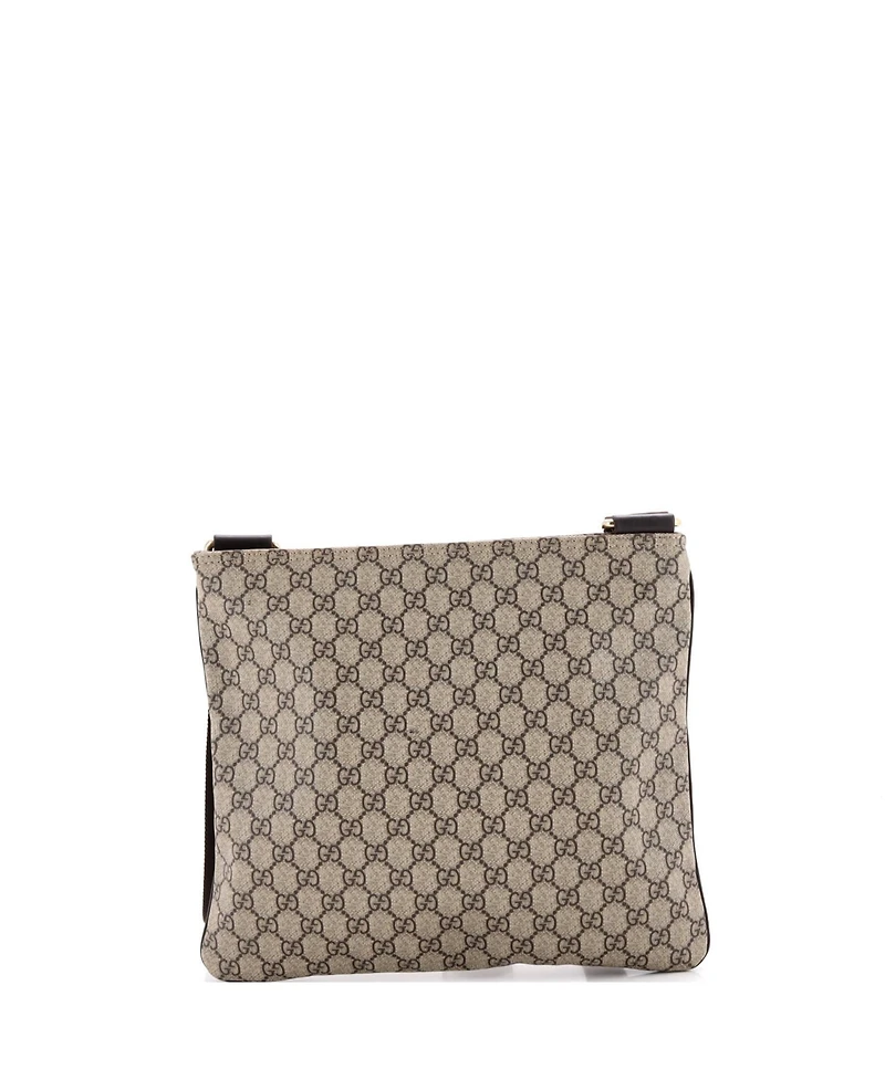 Pre-Owned Gucci Large Zip Top Messenger Bag Gg Coated Canvas